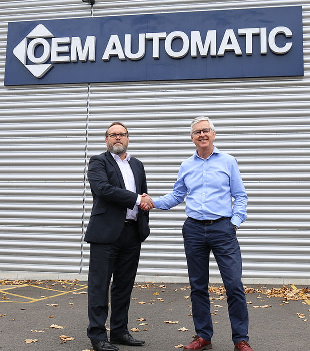 Peter Evans OEM Automatic's new MD and Richard Armstrong former MD
