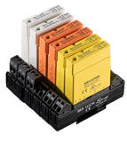 Solid state interface relays, 2 white, 2 amber and 2 yellow from Delcon