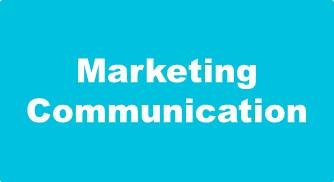 Light blue box 'Markting Communication' written in the middle