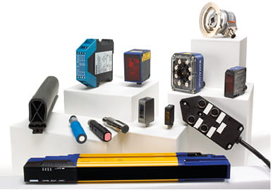 Group shot of various products from Sensors and Safety business area