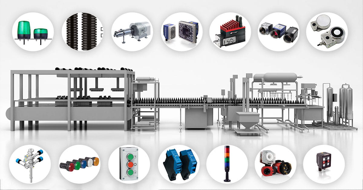 Food and beverage production line including oem automatic products