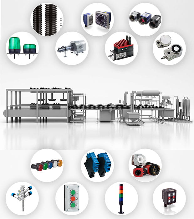Food and beverage production line including oem automatic products
