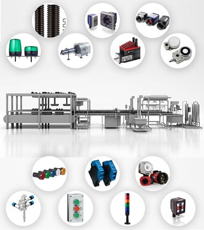 Food and beverage production line including oem automatic products