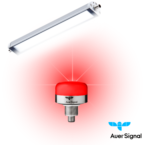 Auer Stainless Steel Red Beacon Under Bright Light