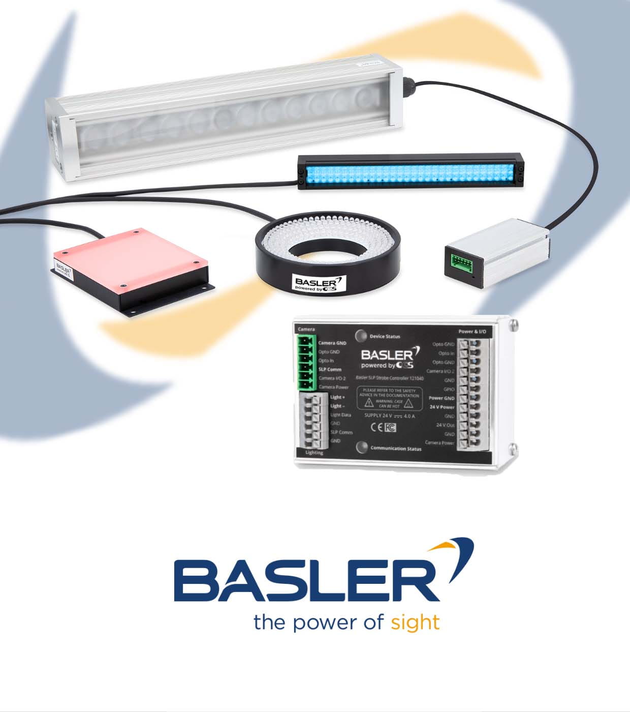 Basler LED machine vision lighting range and slp controller