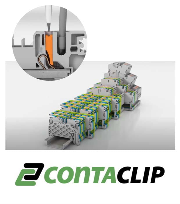 Conta-Clip PRK push-in terminals on din rail