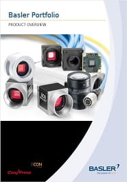 Basler overview brochure front cover displaying a range of machine vision cameras