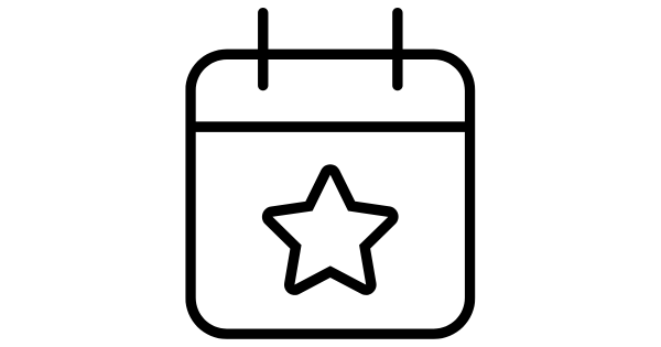Calendar icon with star on page, OEM Automatic's events