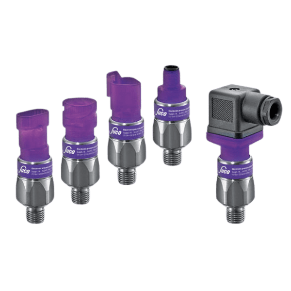 5 purple Suco pressure sensors with different electrical connections