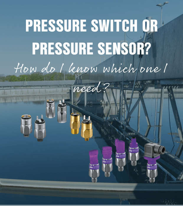 groups of pressure switches and sensors with reservoir background - pressure sensors or switches