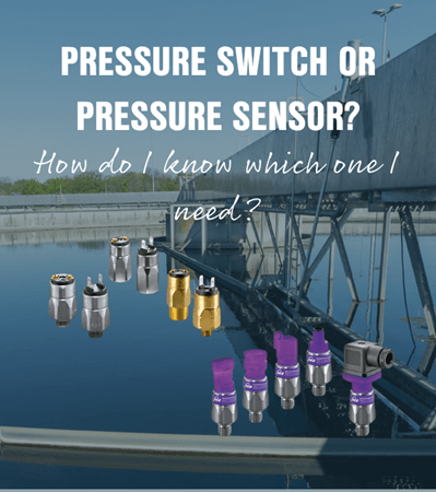groups of pressure switches and sensors with reservoir background - pressure sensors or switches