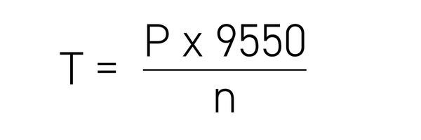 torque calculation for motor. Torque = Px9550 / n 