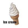 whipped ice cream in wafer cone