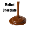 Pool of melted milk chocolate
