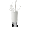 Milk poured into a glass and splashing out