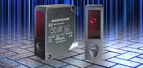 Datalogic S67-Y laser distance sensor, side profile and front profile