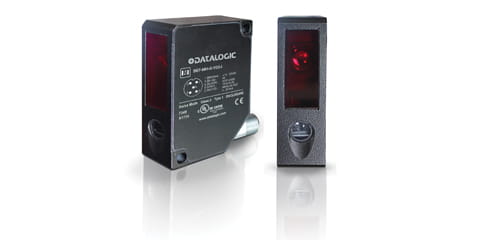 Datalogic S67-Y laser distance sensor, side profile and front profile