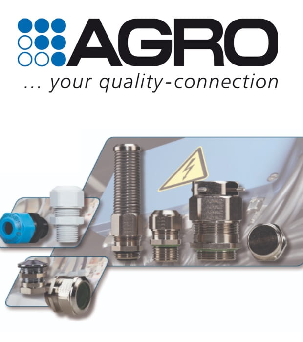 A range from Agro cable glands and Agro logo