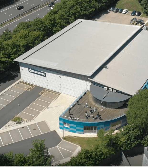 Aerial shot of OEM Automatic UK Building