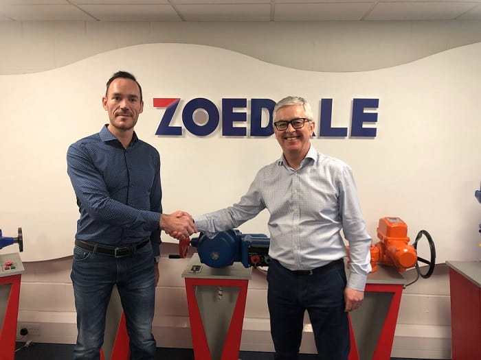 Tim, owner of Zoedale and Richard, MD of OEM Automatic, shaking hands