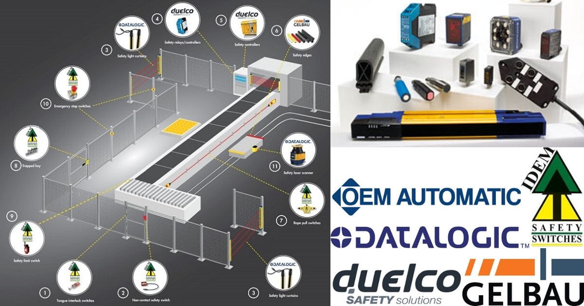 Diagram showing applications for our range for sensors and safety products