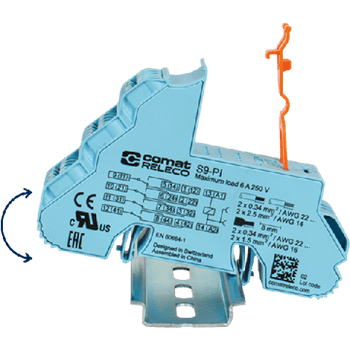 ComatReleco new push-in sockets easy mounting on din rail