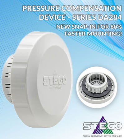 Stego pressure compensation device series DA284 - new snap in for 80% faster mounting