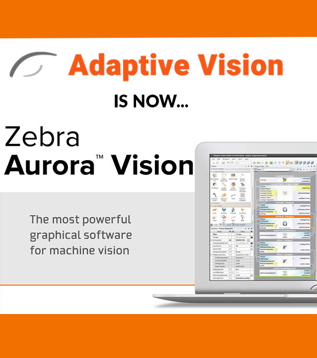 Adaptive Vision is now Zebra Aurora Vision - the most powerful graphical software for machine vision