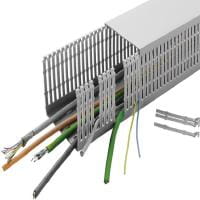 Conta-clip cable trunking with cables running through