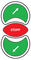 Tripletouch Flush Green Arrows Left Right Non Flush Red Stop