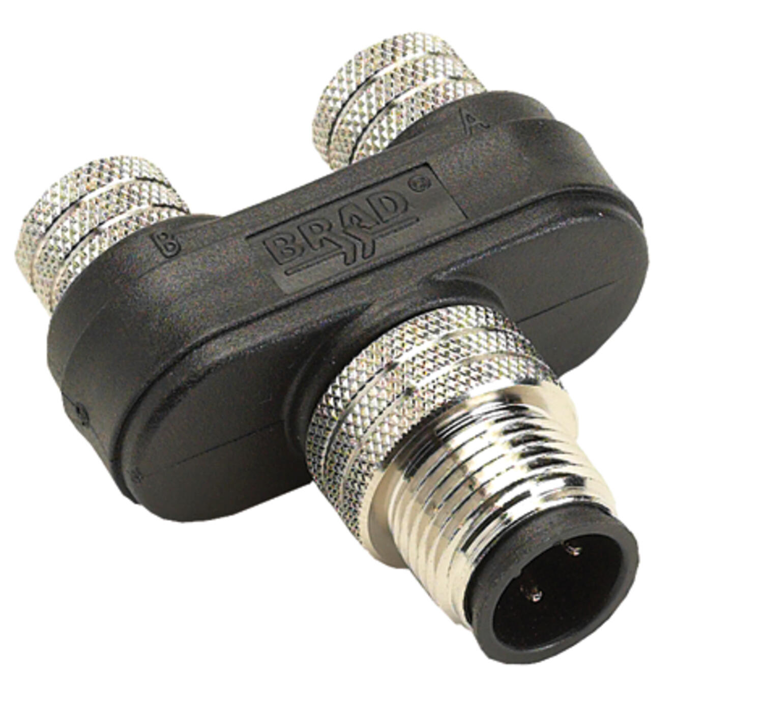 1xM12 male connector - 2xM8 female connector, in line splitter