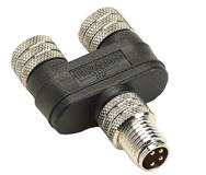 1xM8 male connector -2xM8 female connector, in-line splitter