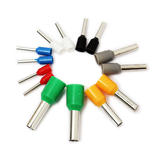 A range of Conta-Clip cable ferrules in various colours, sizes and arrnged in a circle