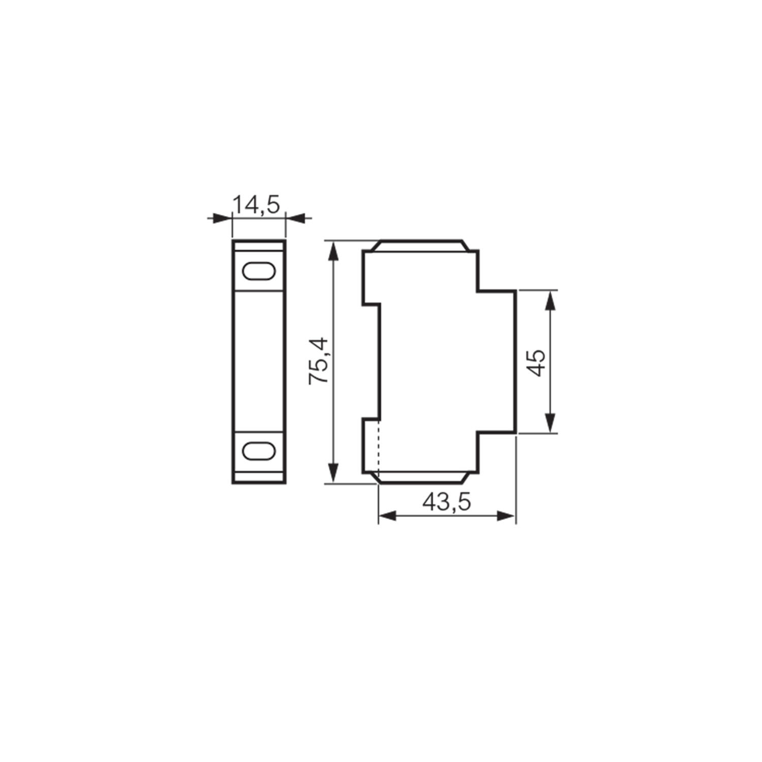 Additional/Neutral pole 25A/32A 0172075 dimensional drawing
