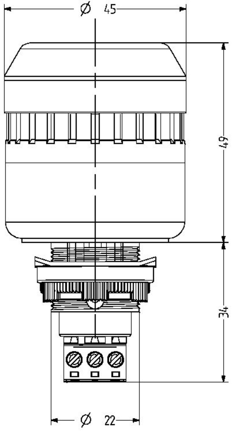 Auer Signal LED Panel mount buzzer drawing