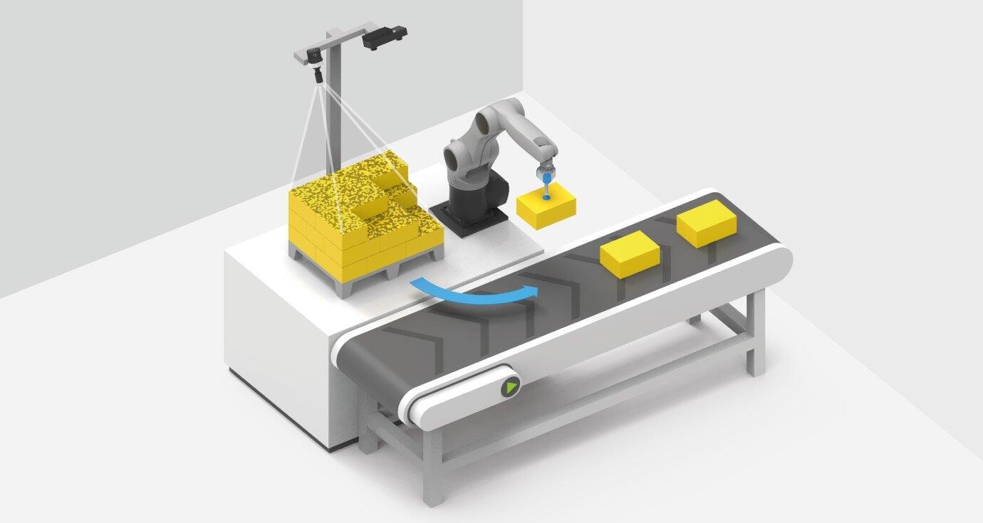 Box pick software module depalletizing product