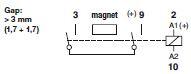 Magnetic component with specifications for gap and connections, model C3-M1x.