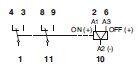 Electrical wiring diagram with relay and contacts for the C3-R2x model