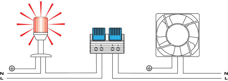 Thermostat connection FTD01164 with alarm and fan connections