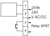 Connections relay output (multivoltage)
