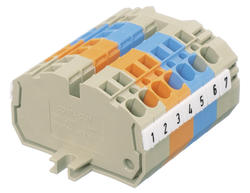 Conta-clip direct mount terminals on din rail with markers