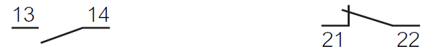 Drawing for contact function 1NO+1NC, model 333E11 from BACO