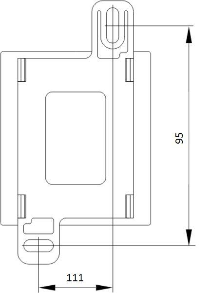 Dimension drawing for heat fan CS028 150 W with screw mounting, dimensions 111x95 mm