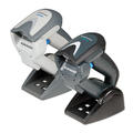 Datalogic GM4400 white and black handheld barcde scanners on stands