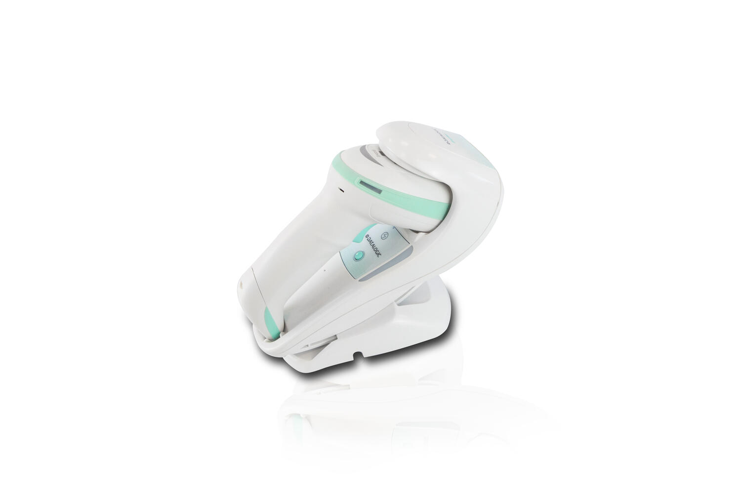 Datalogic Gryphon GD4500 cordless handheld barcode scanner with stand