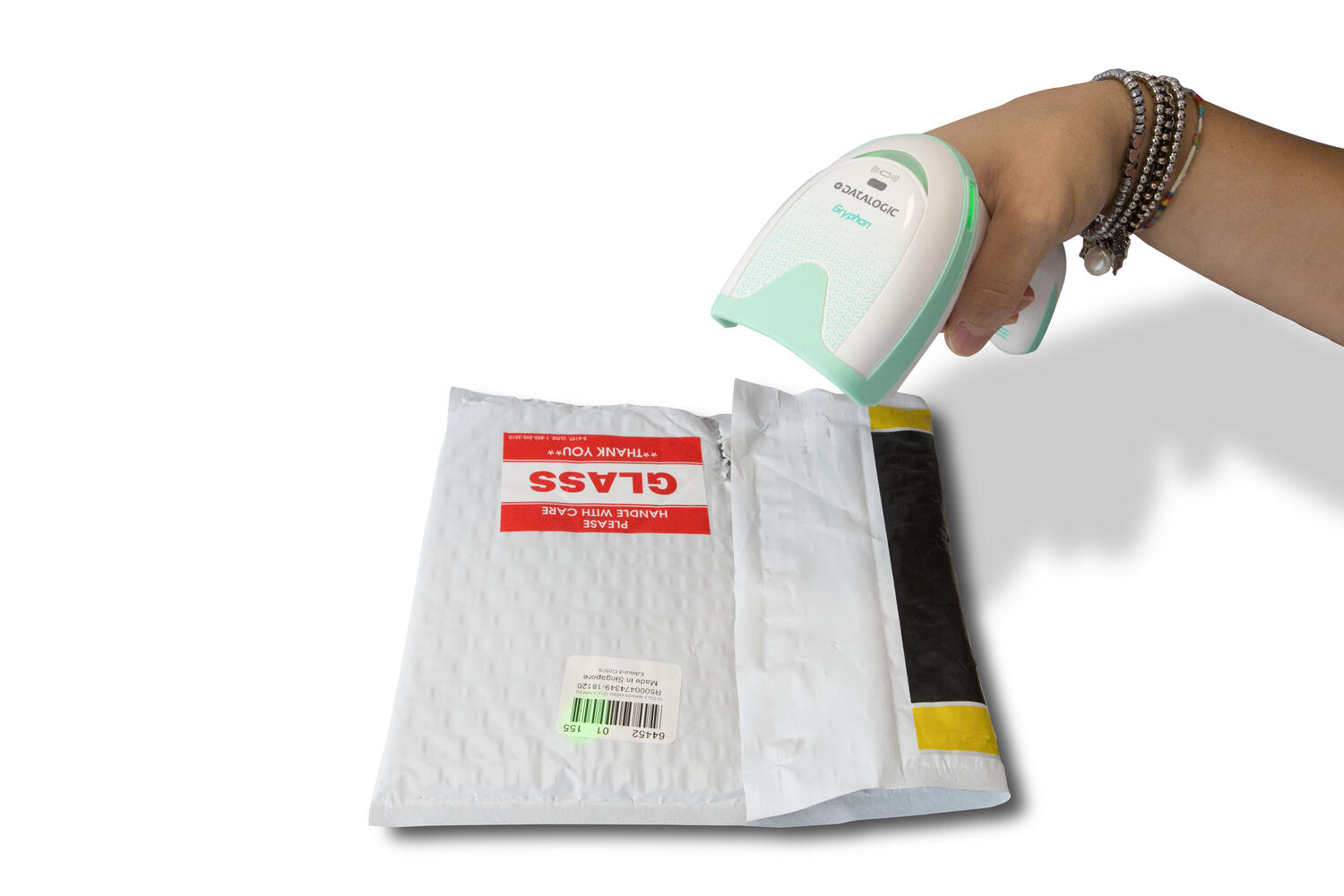 Datalogic Gryphon GD4500 handheld barcode scanner in use