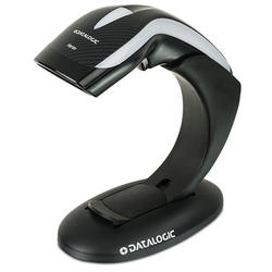 Datalogic  Heron HD3100 black handheld barcode scanner with stand
