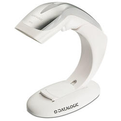 Datalogic  Heron HD3100 white handheld barcode scanner with stand
