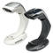Datalogic Heron HD3430 black and white handheld barcode scanners on a stand