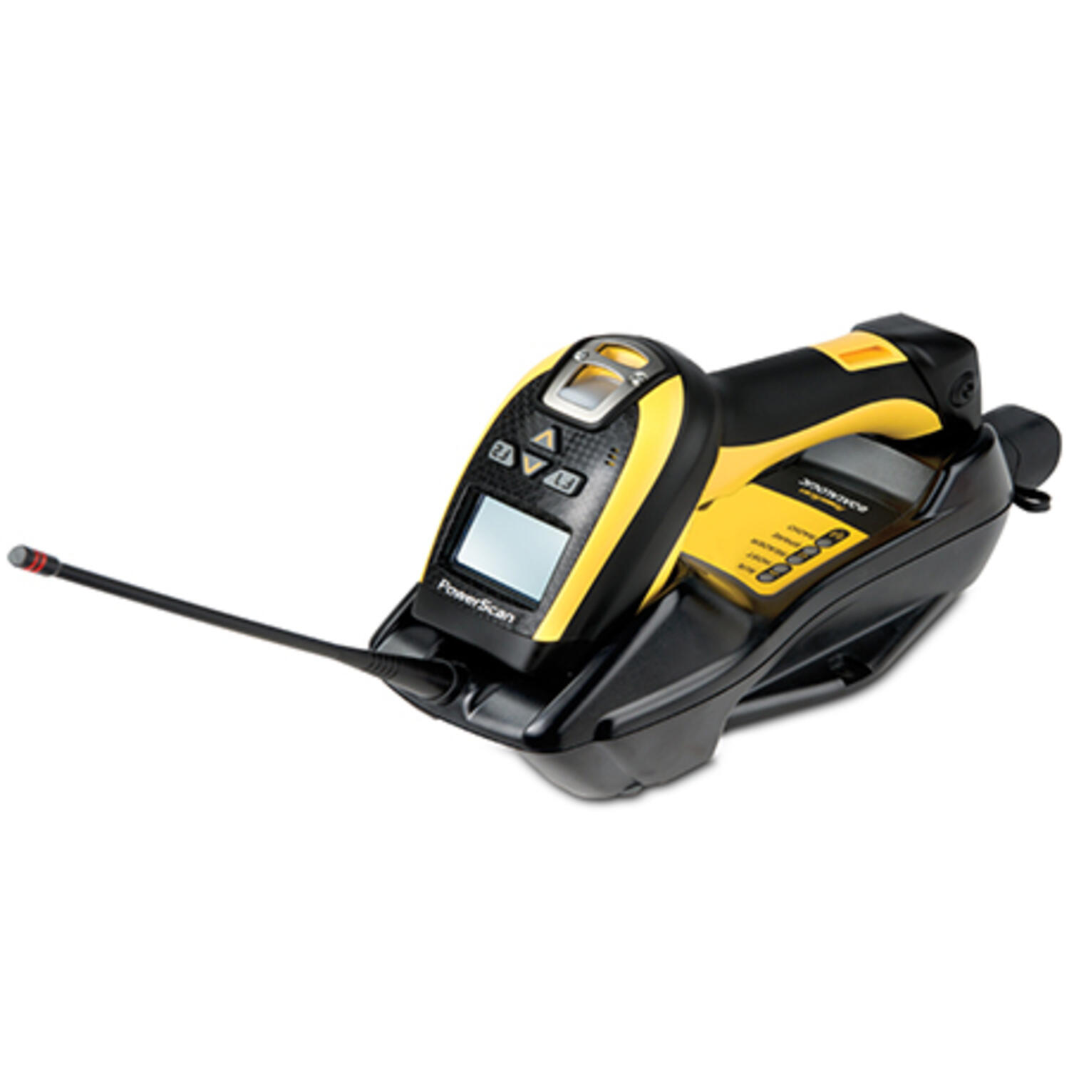 Datalogic powerscan heavy duty handheld barcode scanner with stand